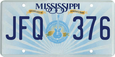 MS license plate JFQ376