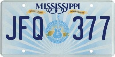 MS license plate JFQ377