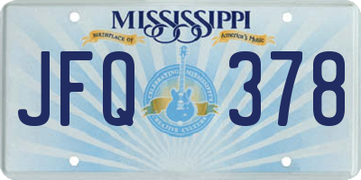 MS license plate JFQ378