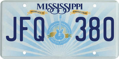 MS license plate JFQ380