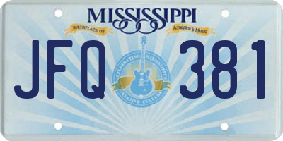 MS license plate JFQ381