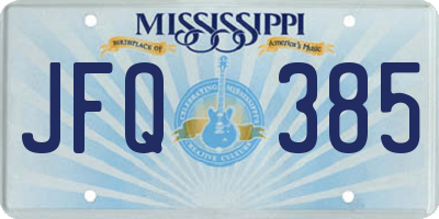 MS license plate JFQ385