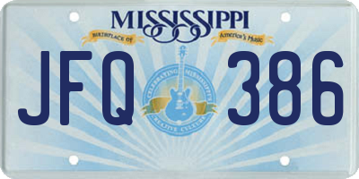 MS license plate JFQ386