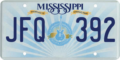 MS license plate JFQ392