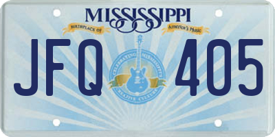 MS license plate JFQ405