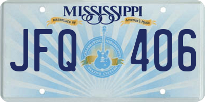 MS license plate JFQ406