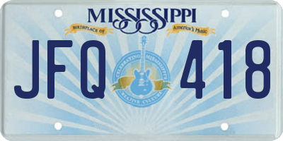 MS license plate JFQ418