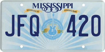 MS license plate JFQ420