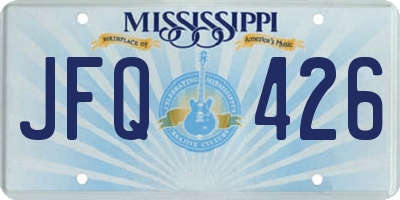 MS license plate JFQ426