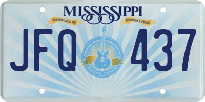 MS license plate JFQ437