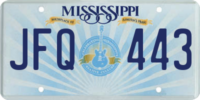 MS license plate JFQ443