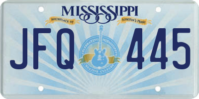 MS license plate JFQ445