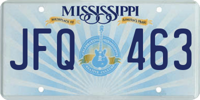 MS license plate JFQ463