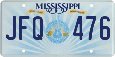 MS license plate JFQ476