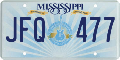MS license plate JFQ477