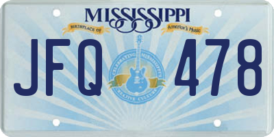 MS license plate JFQ478