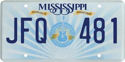 MS license plate JFQ481