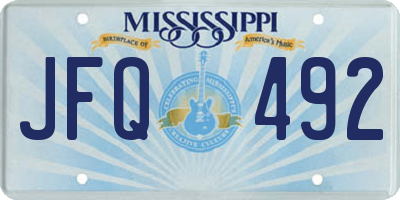 MS license plate JFQ492