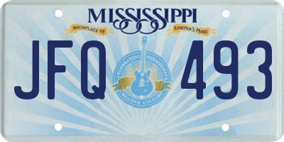 MS license plate JFQ493
