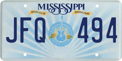 MS license plate JFQ494