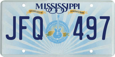 MS license plate JFQ497
