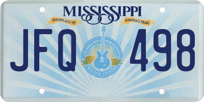 MS license plate JFQ498