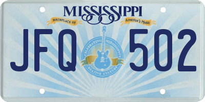 MS license plate JFQ502