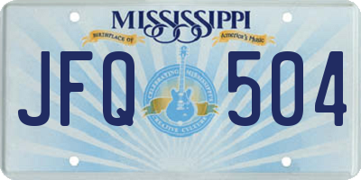 MS license plate JFQ504