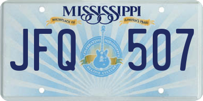 MS license plate JFQ507