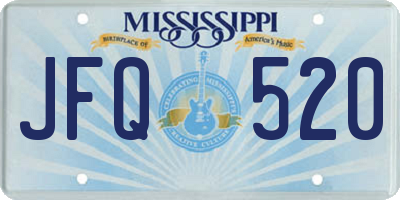 MS license plate JFQ520