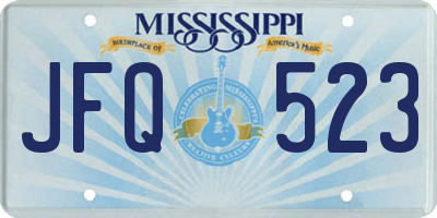 MS license plate JFQ523