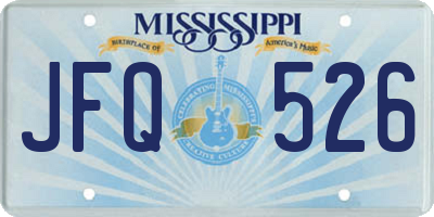MS license plate JFQ526