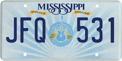 MS license plate JFQ531