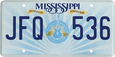 MS license plate JFQ536