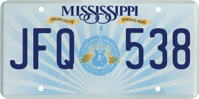 MS license plate JFQ538