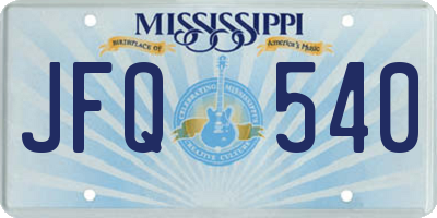 MS license plate JFQ540