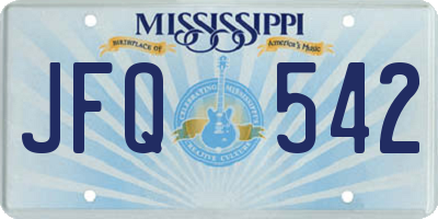 MS license plate JFQ542