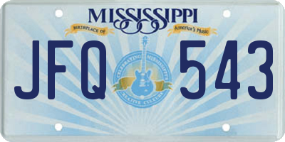 MS license plate JFQ543
