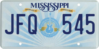 MS license plate JFQ545