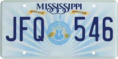 MS license plate JFQ546