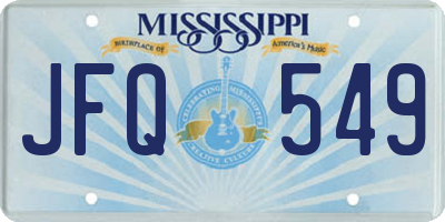MS license plate JFQ549