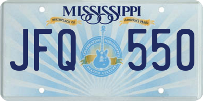 MS license plate JFQ550