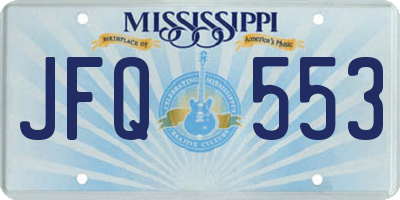 MS license plate JFQ553