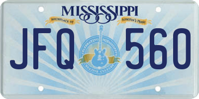MS license plate JFQ560