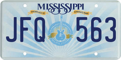MS license plate JFQ563