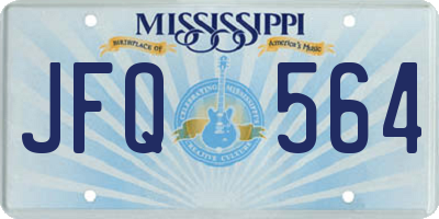 MS license plate JFQ564