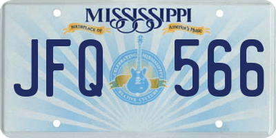 MS license plate JFQ566