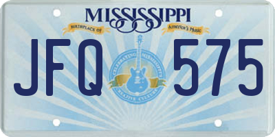 MS license plate JFQ575