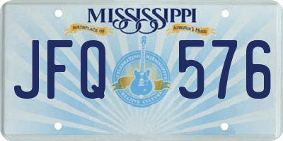 MS license plate JFQ576