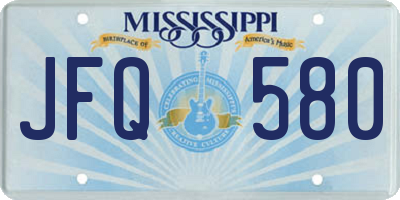MS license plate JFQ580